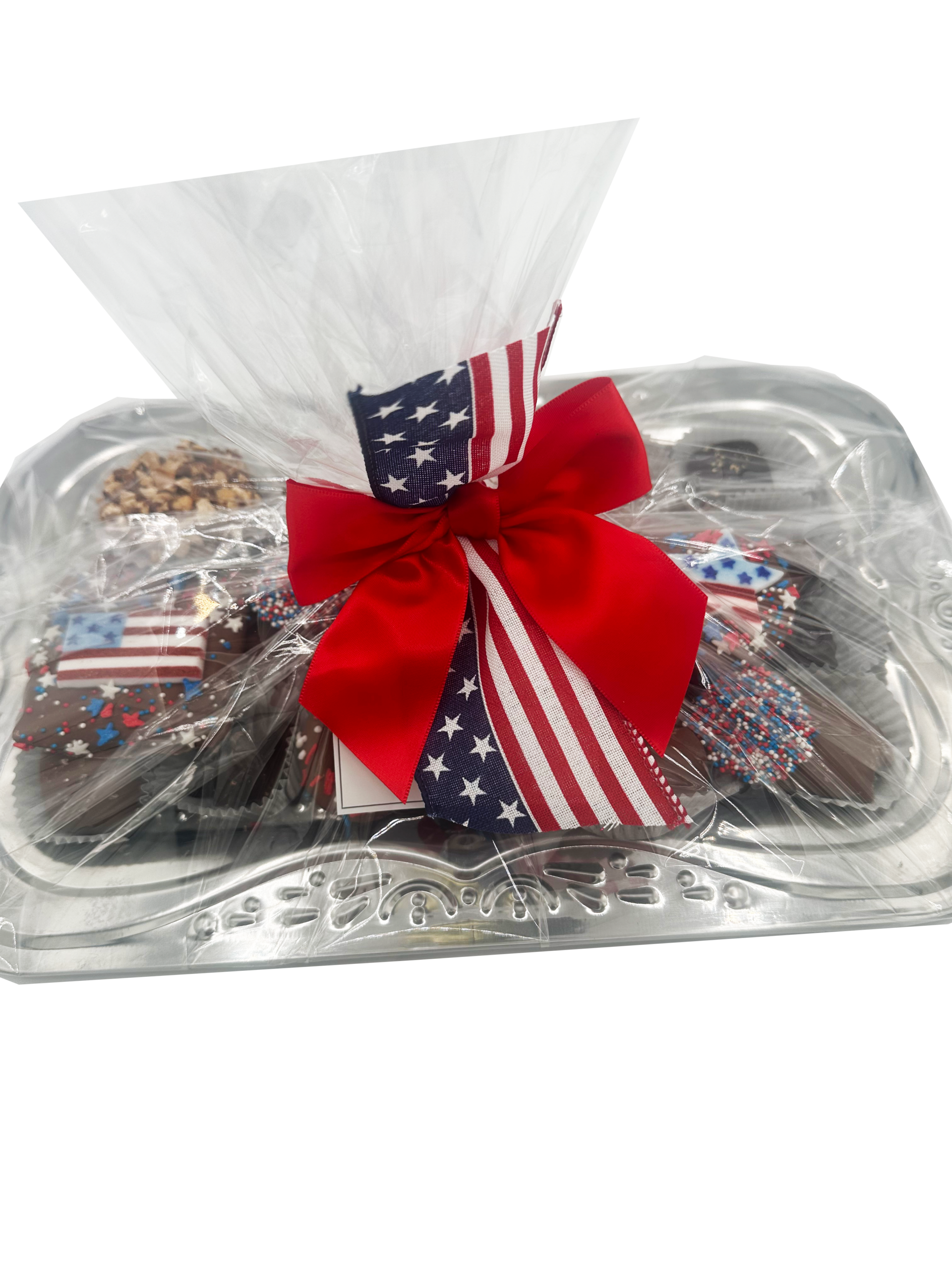 1 Pound Silver Party Tray - Patriotic