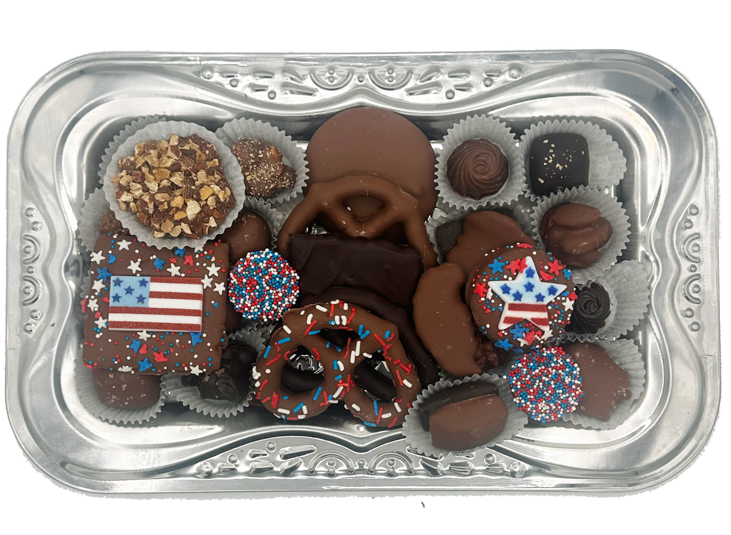 1 Pound Silver Party Tray - Patriotic - Image 3