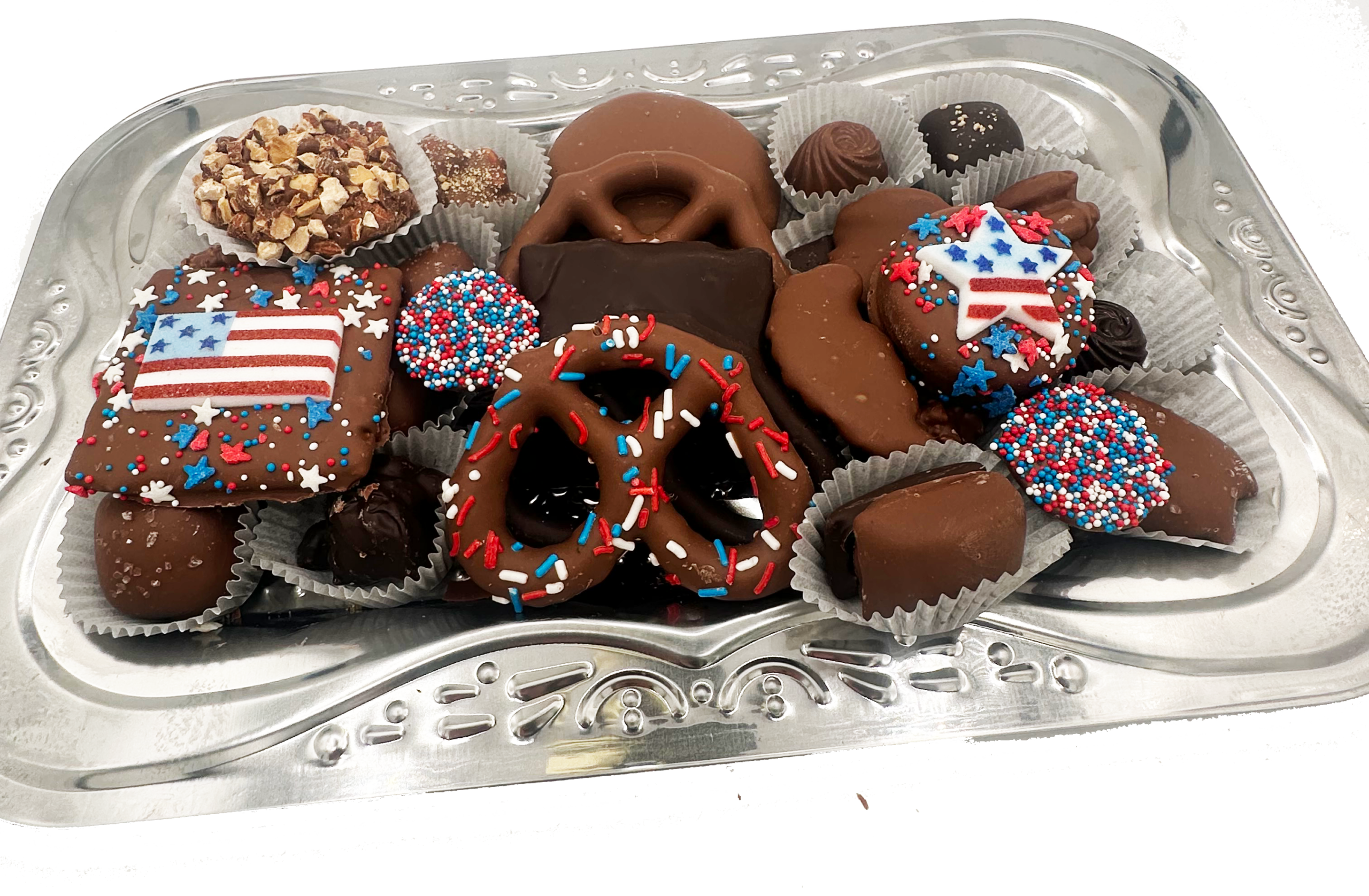 1 Pound Silver Party Tray - Patriotic - Image 4