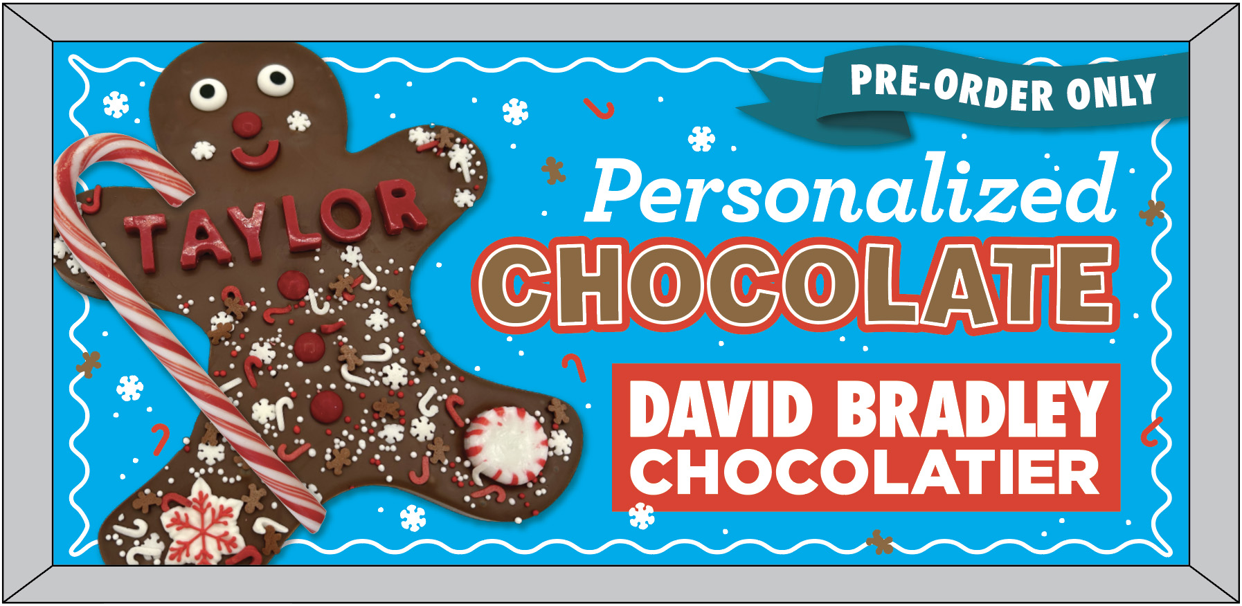Personalized Edible Gingerbread Man - Winter/Christmas