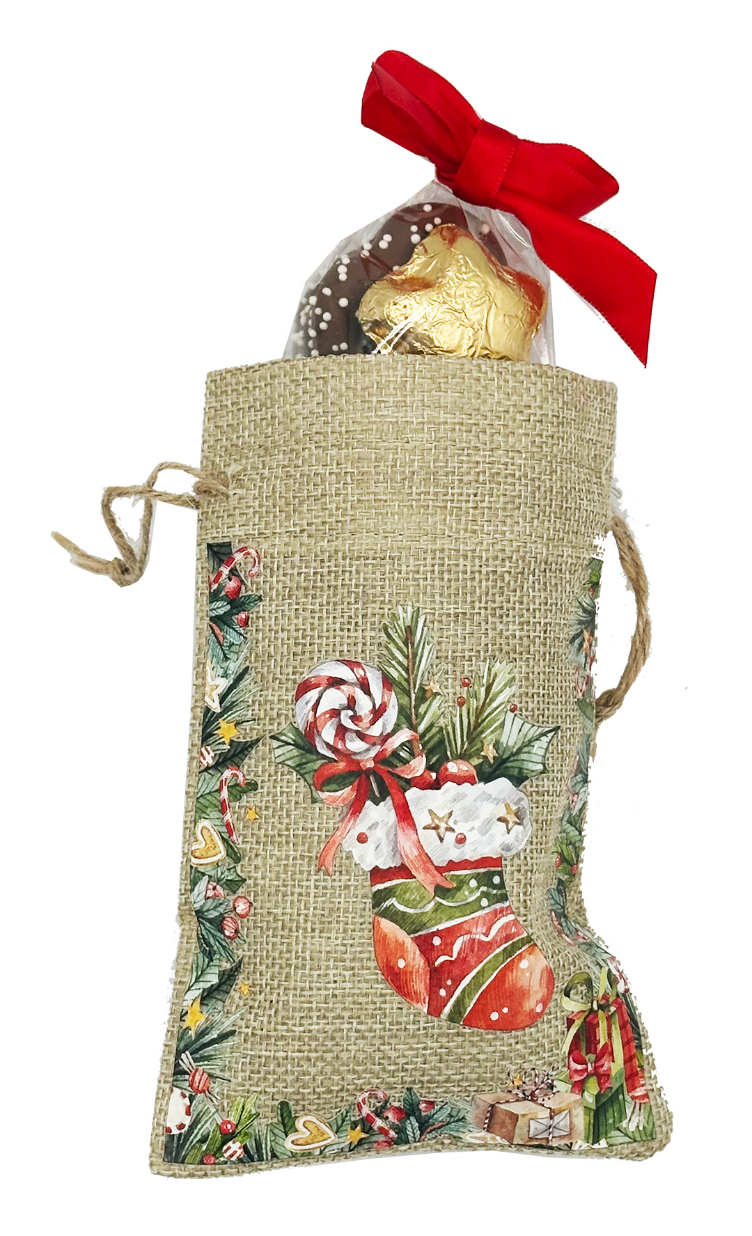 Burlap Pouch & Assortment - Winter/Christmas