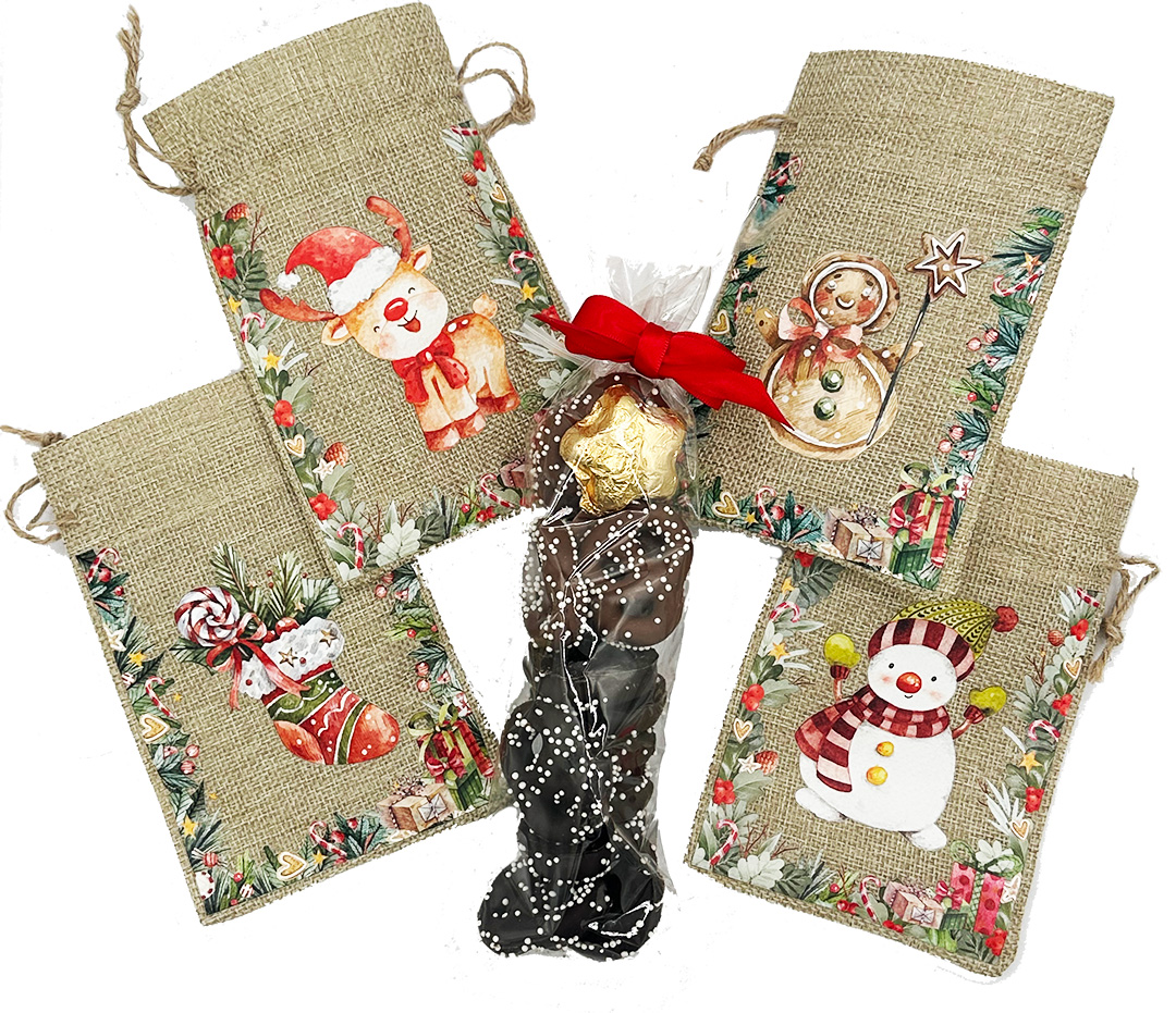 Burlap Pouch & Assortment - Winter/Christmas - Image 3