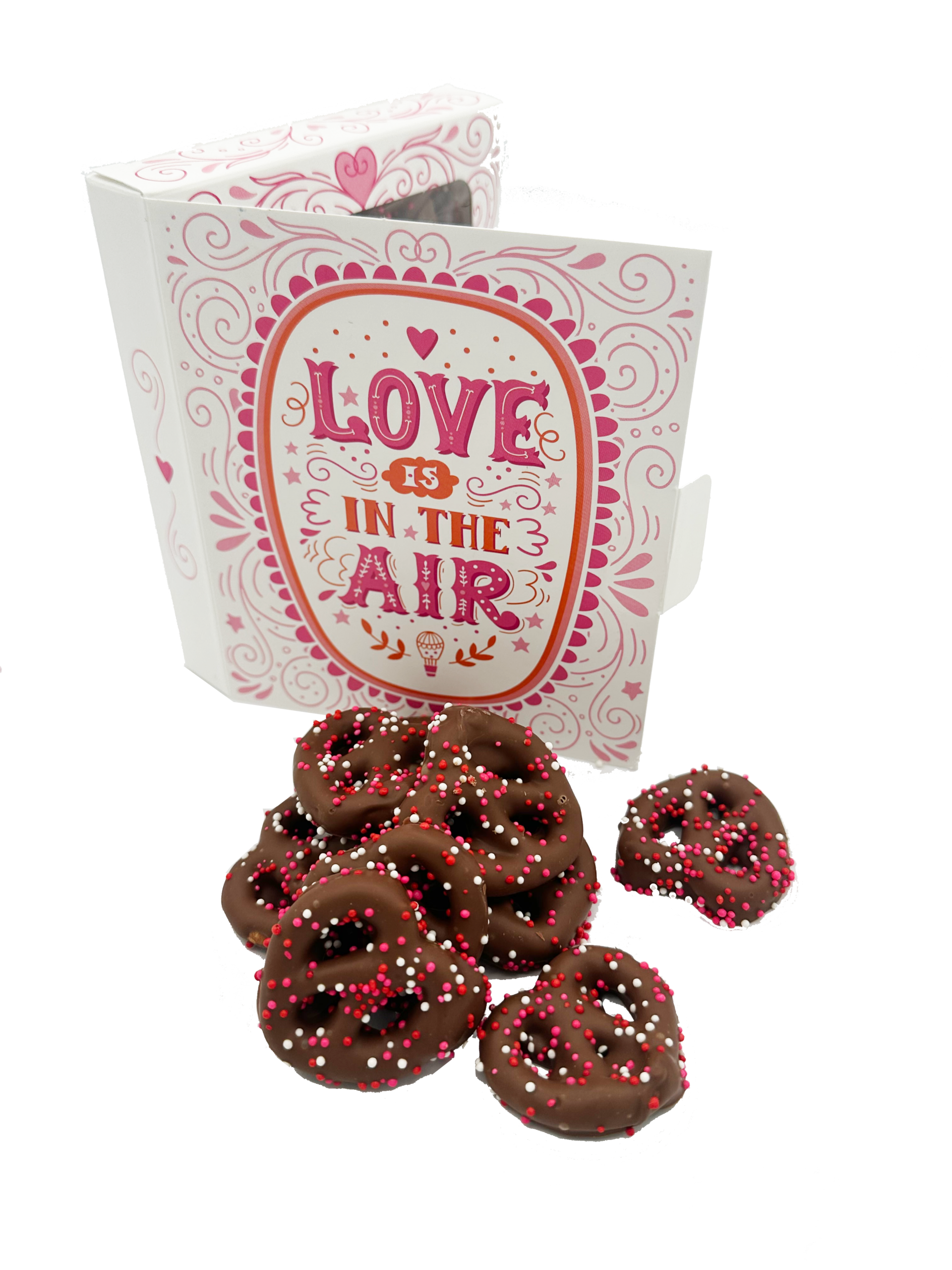 Valentine's Day - "Love is in the Air" Greeting Card & Pretzel Gift Box - Image 3