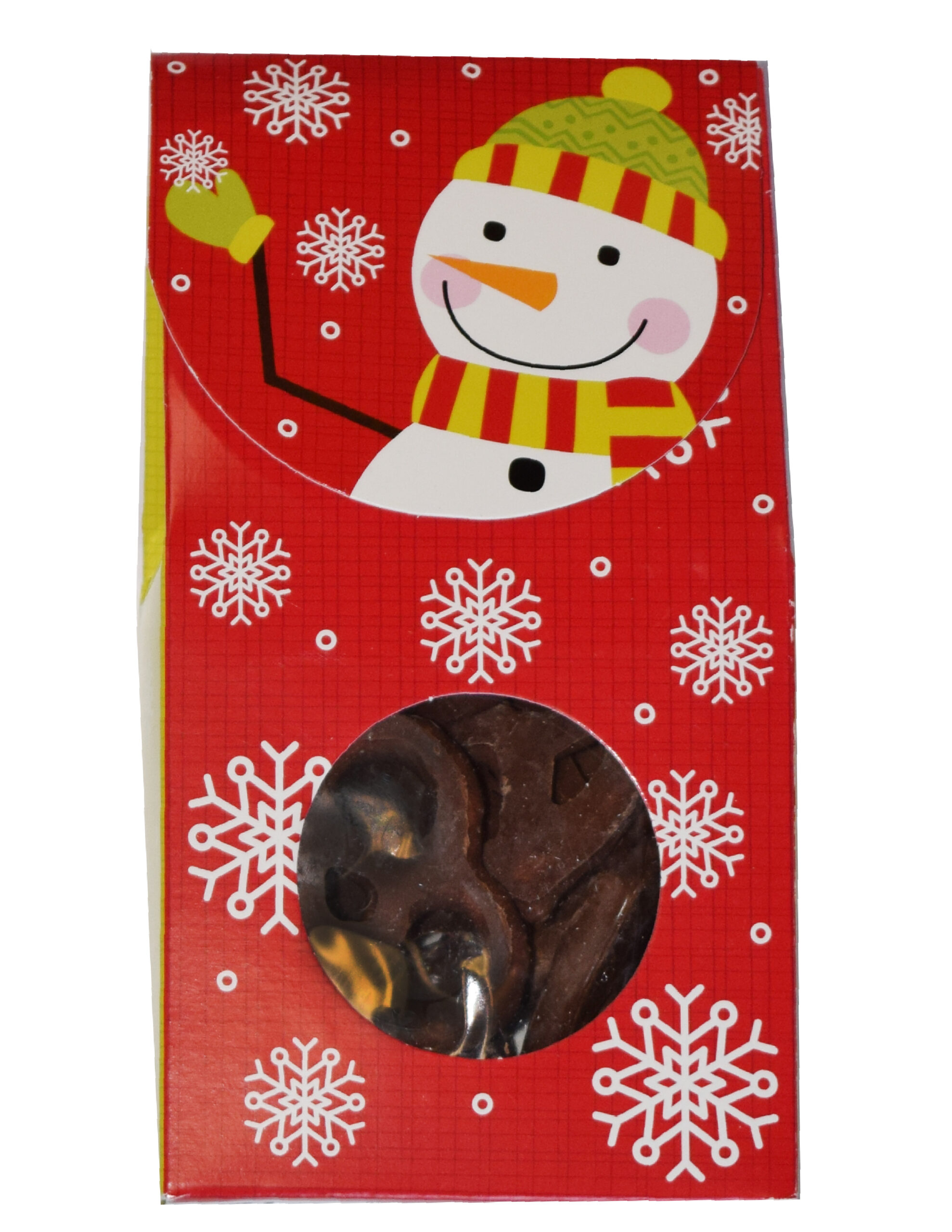 Snowman Window Box with Mini Pretzels