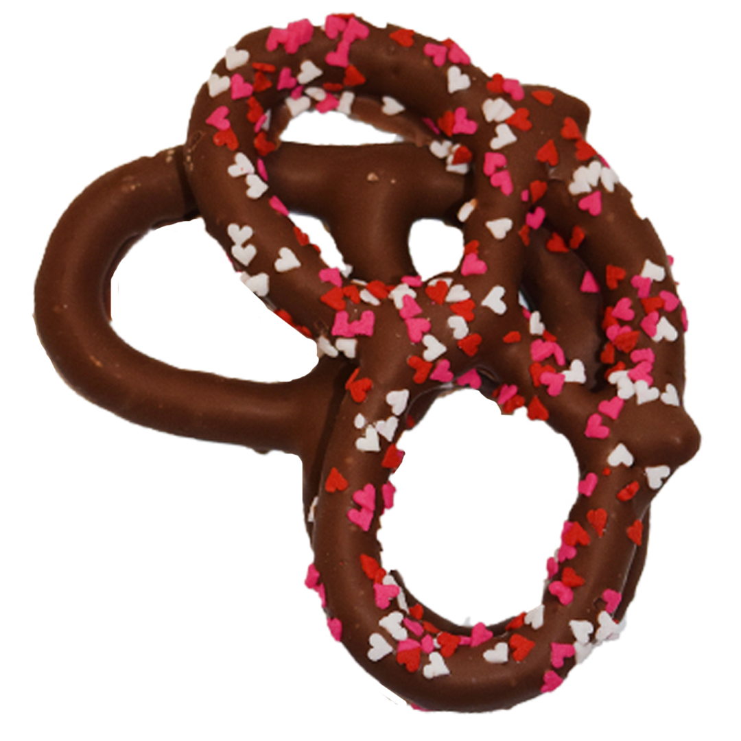 2 Piece Pretzels with Heart Decorations - Valentine's Day