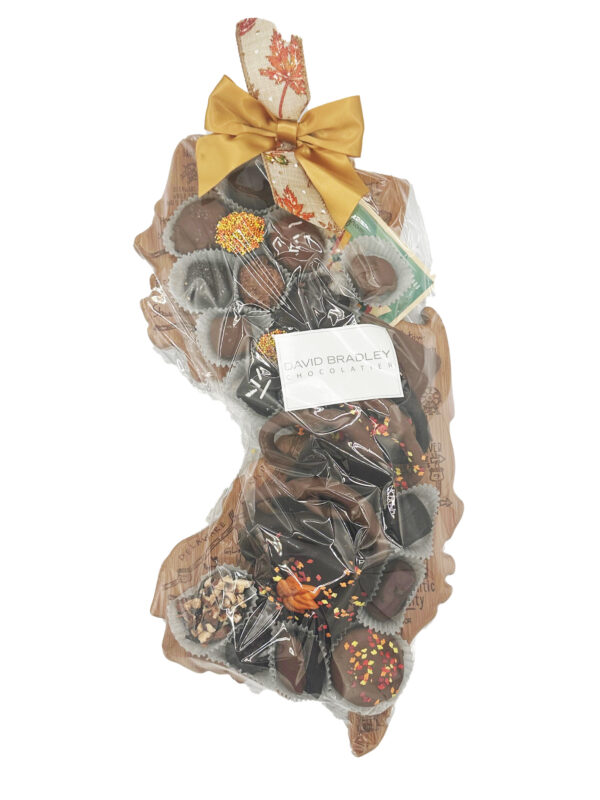 New Jersey Shaped Wood Cutting Board with Chocolate Assortment - Fall
