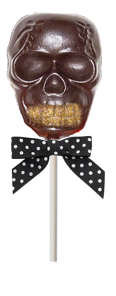 Skull Chocolate Pop With Gold Dust - Halloween
